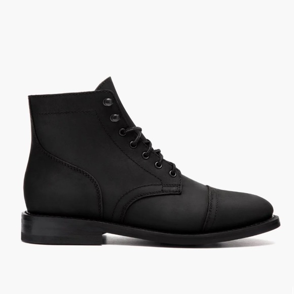 Thursday Boot Co. Captain Cap Toe Matte Black Leather Boots Men’s Size 7.5 Wide - Picture 2 of 14